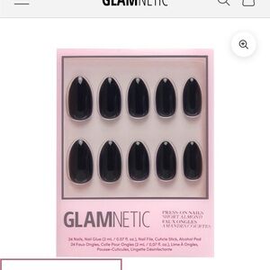 Glamnetic Black Press-On Nail Kit short almond shape